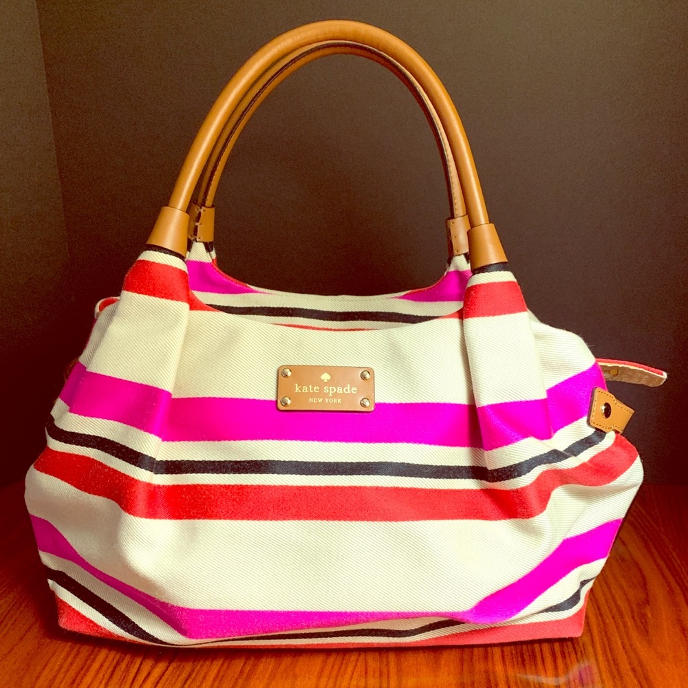 Kate Spade Pink,Red and Tan Handbag